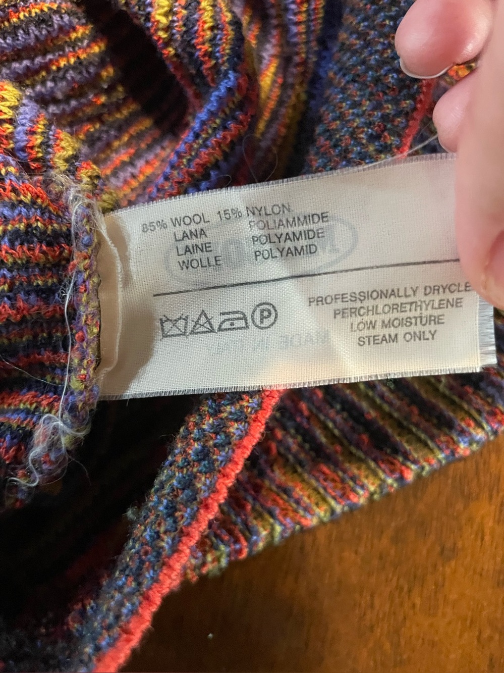 Missoni Vintage Geometric Multicolor Knit Wool Crewneck Pullover Sweater S/M - Picture 4 of 7